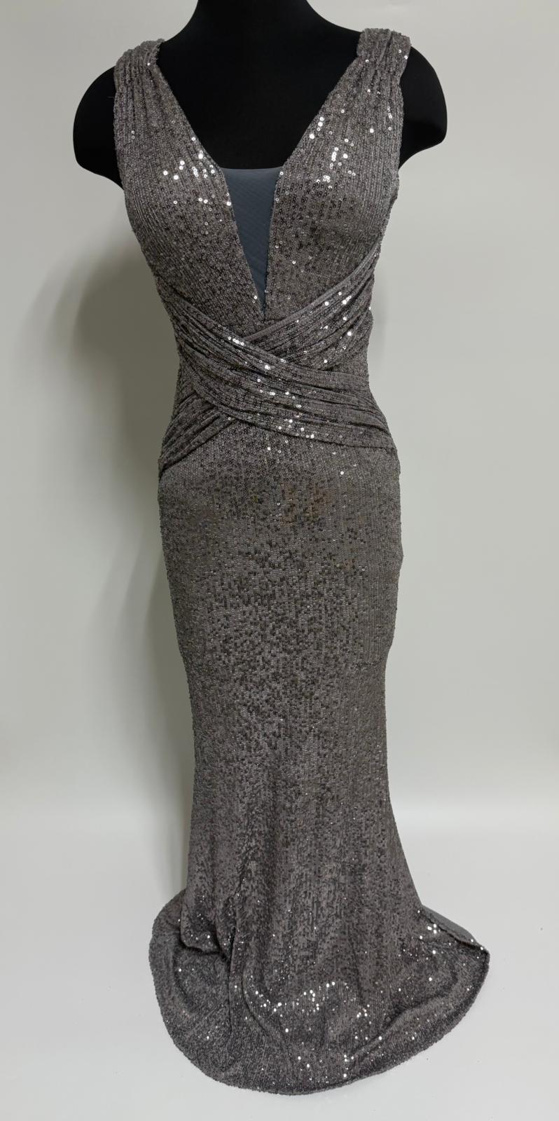 Sequins V-Neck Sleeveless Mermaid Evening Dress