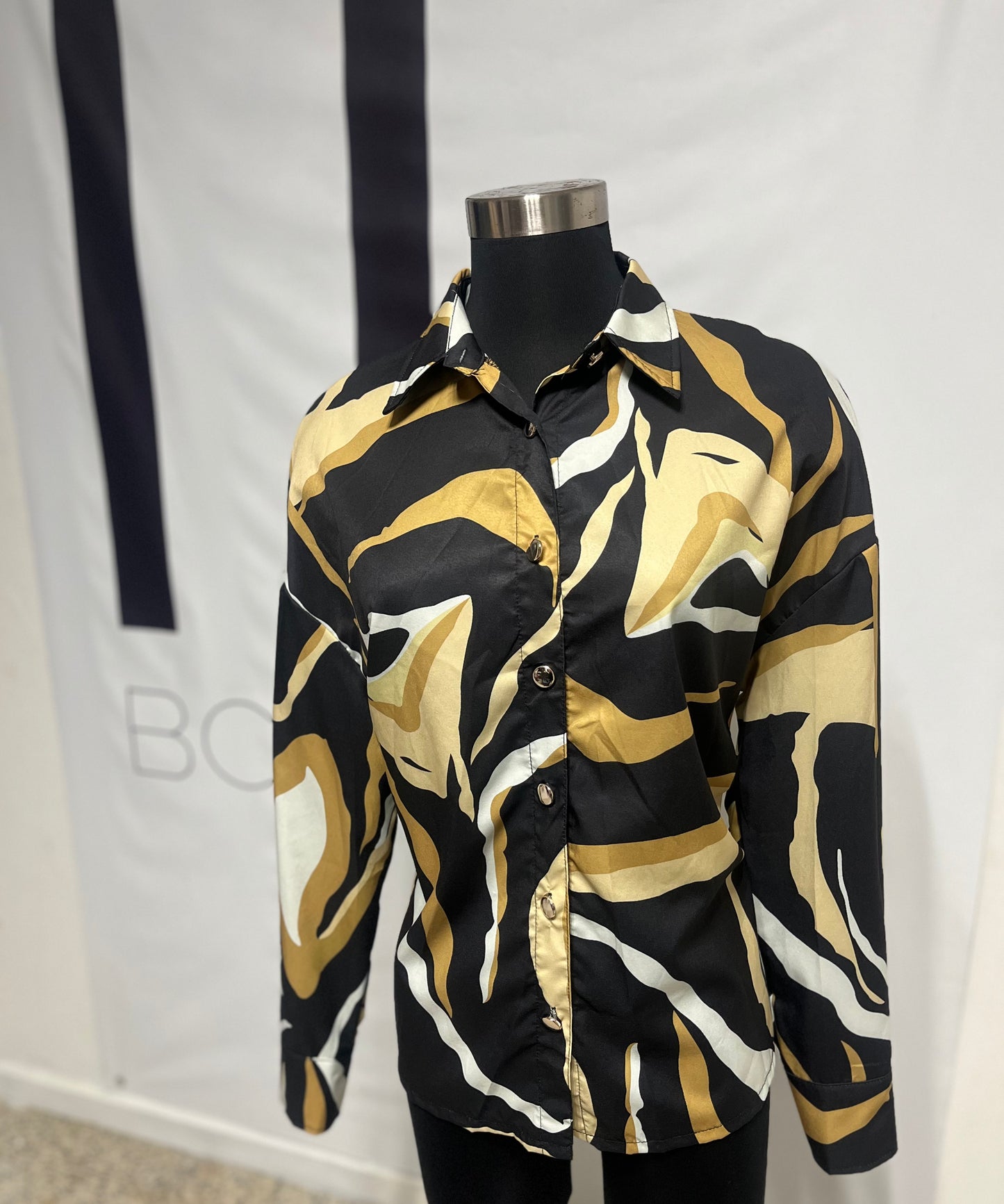 Blusa Safari abstracta