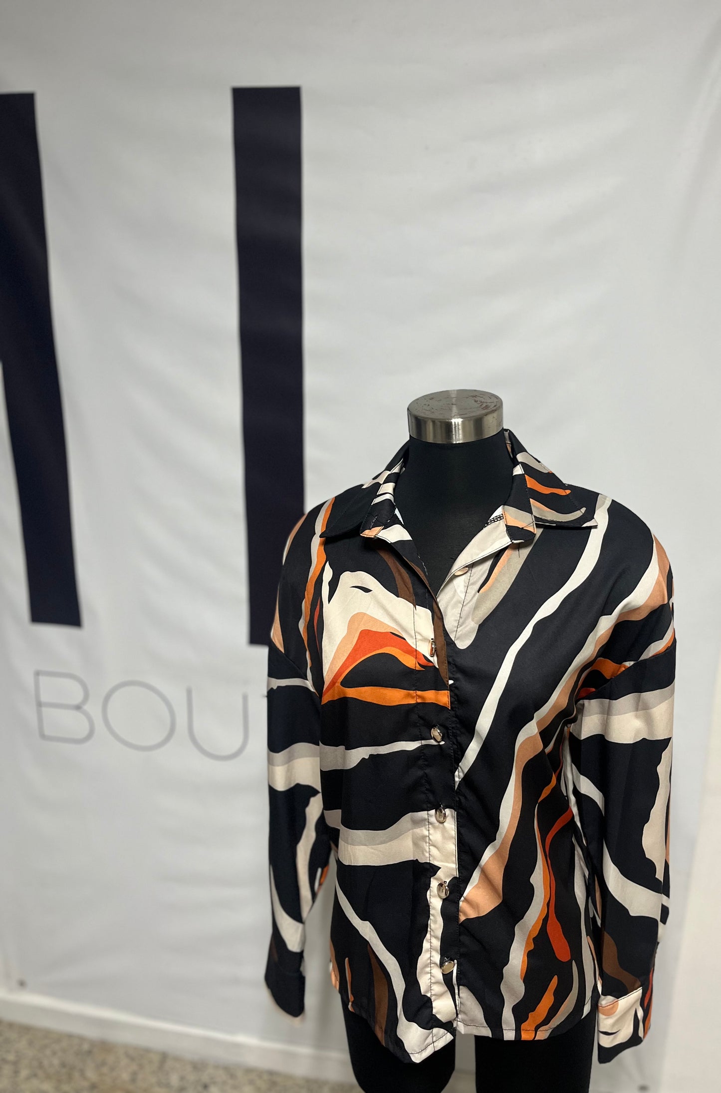 Blusa Safari abstracta