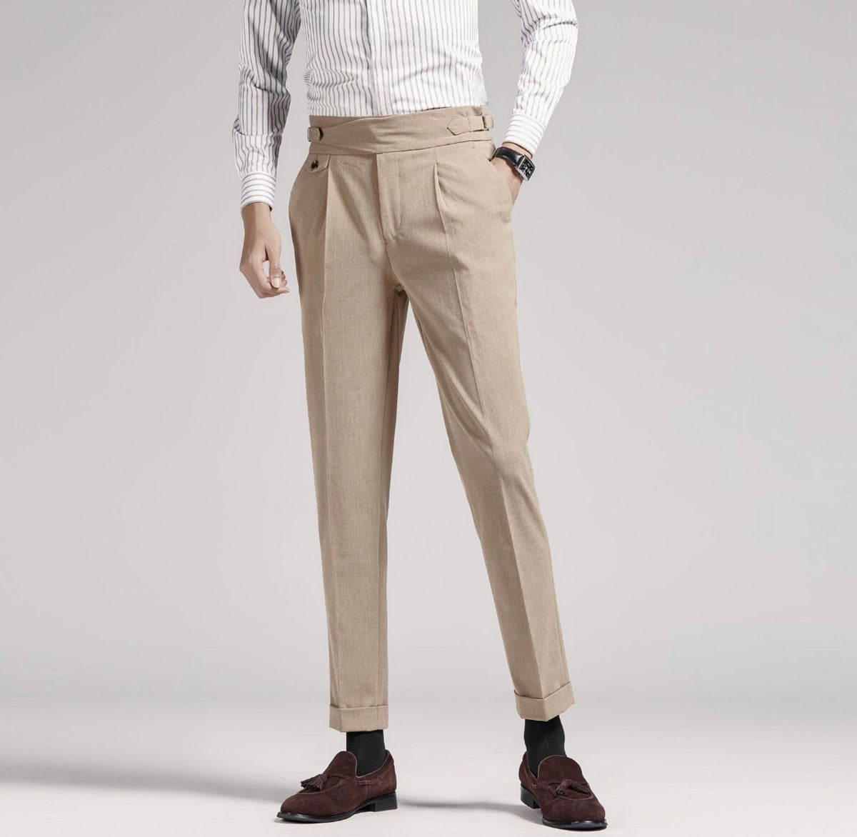 BEIGE GURKHA TROUSER