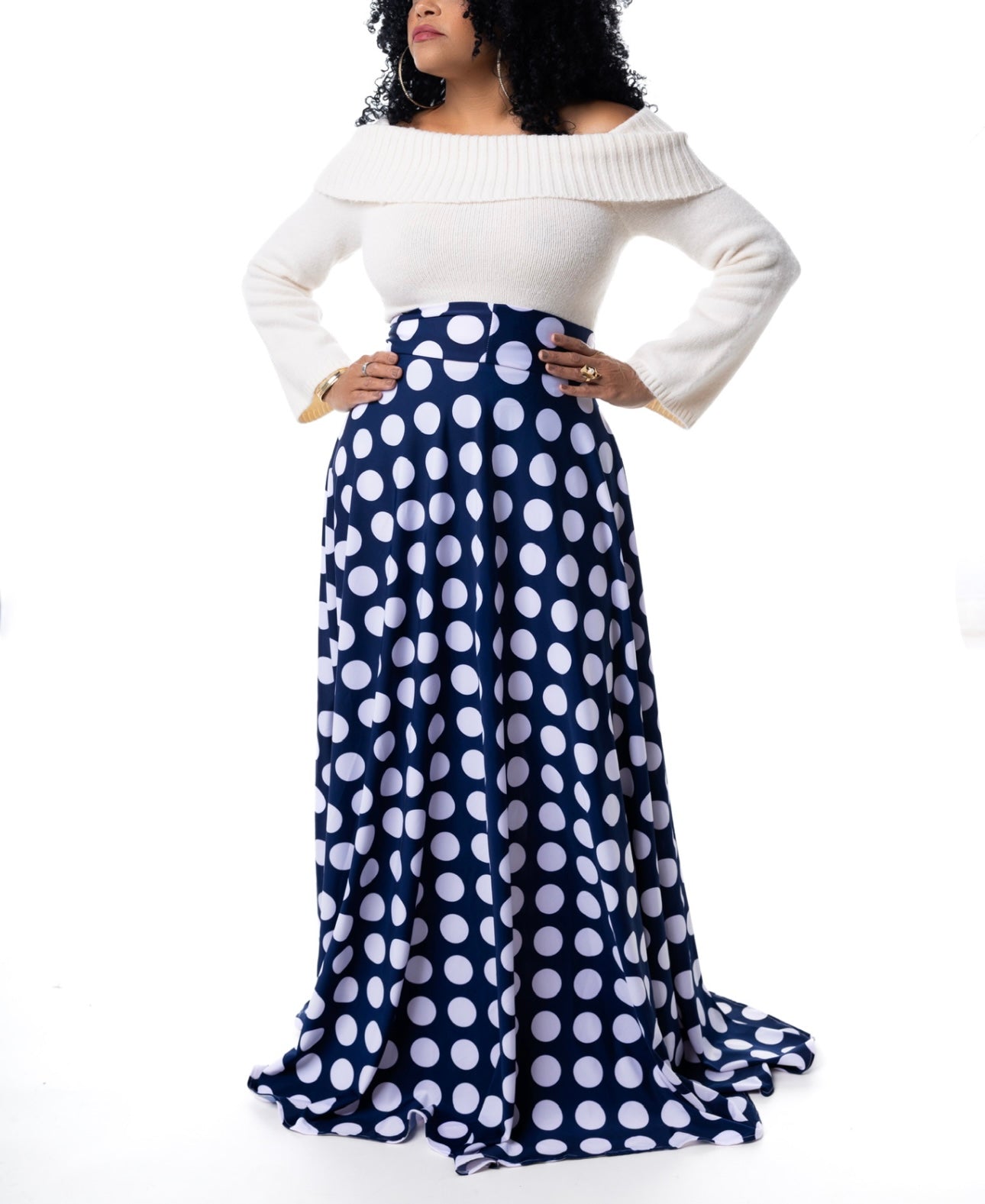 Navy Dot Maxi