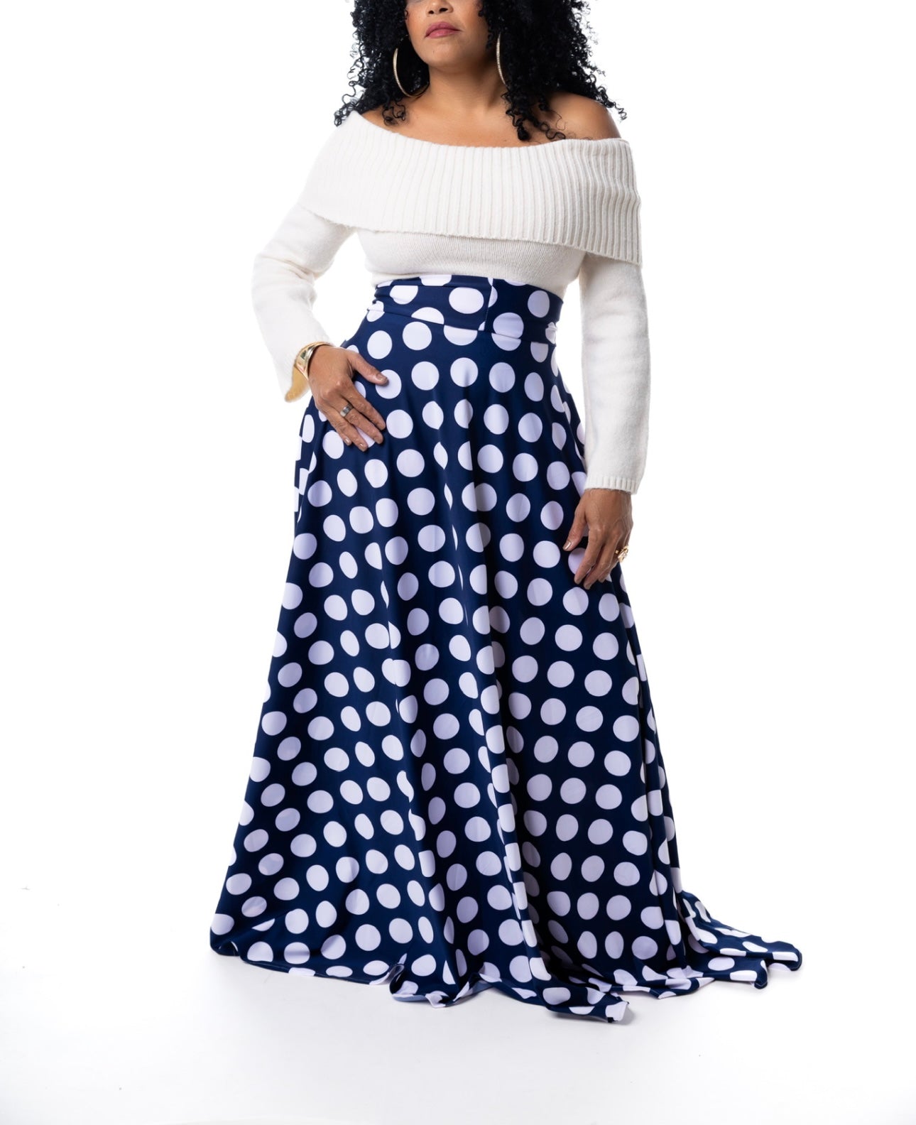 Navy Dot Maxi