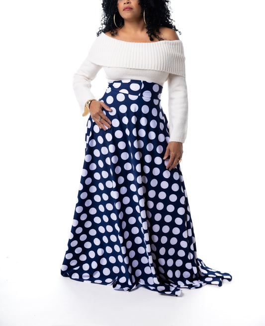 Navy Dot Maxi