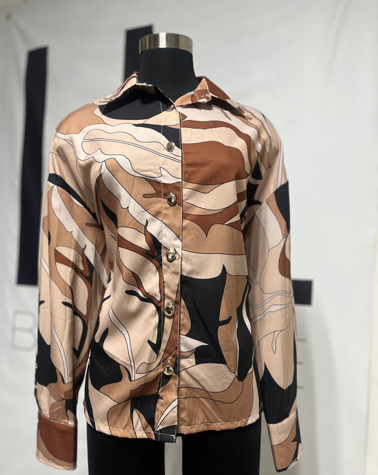 Blusa Safari abstracta