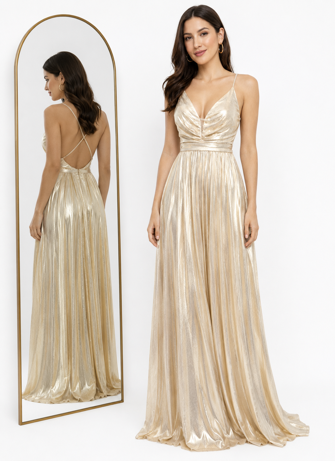Vestido elegante champagne