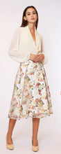 Cargar imagen en el visor de la galería, Black zipper flower pattern puff flare skirt