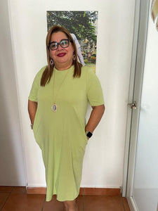 Traje verde pastel